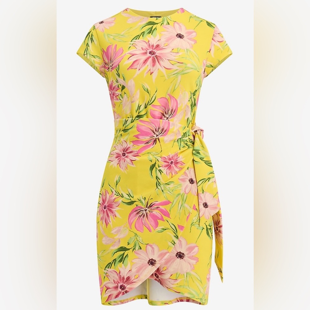 Floral Tie Wrap Mini Sheath Dress